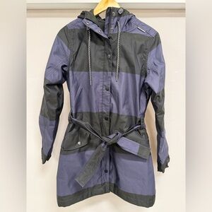 Like New Helly Hansen Women's Trench Coat - Black and Blue size medium
